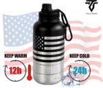 Insulated Dog Water Bottle Portable (32oz) - Dog Travel Water Bottle with a Hook for Hiking & 2 Bowls Attached. Pet Travel Accessories, Puppy Essentials, Portable Pet Dispenser. - Image 5