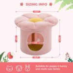PETEPELA Cat Beds for Indoor Cats, Small Cute Cat Tree House with Removable Flower Cat Bed, Cat Hideaway, Indoor Cat House Condo, Cat Accessories, 20X20X16 Inches, Pink - Image 6