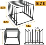 Kitchen Pan Organizer and Pot Rack, 5-Slot Steel Holder for Thin Pans, Baking Trays, and Cutting Boards - Space-Saving Storage - Image 3