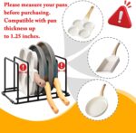 Kitchen Pan Organizer and Pot Rack, 5-Slot Steel Holder for Thin Pans, Baking Trays, and Cutting Boards - Space-Saving Storage - Image 4