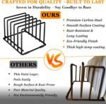 Kitchen Pan Organizer and Pot Rack, 5-Slot Steel Holder for Thin Pans, Baking Trays, and Cutting Boards - Space-Saving Storage - Image 9