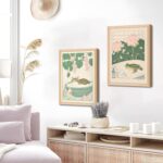Set of 2 Japanese Bathroom Wall Art Framed Canvas with Cats & Frogs, Wooden Frame, Abstract Nature Poster Prints for Bathroom Decor, Minimalist Zen Painting Art for Home & Spa (12" W*16" H*2piece) - Image 10