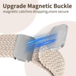 Braided Band Compatible with Apple Watch Bands 40mm 38mm 41mm 42mm 44mm 45mm 46mm 49mm,Magnetic Soft Nylon Stretchy Strap with Designer Bling Crown Strap for Series 10/9/8/7/6/5/4/3/2/SE/Ultra - Image 5