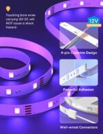 Smart LED Strip Lights Works with Apple HomeKit, 32.8ft WiFi RGB Strip, Compatible with Siri, Alexa&Google and SmartThings, App Control, Color Changing Led Strips for Home, Bedroom, Kitchen, TV, Party - Image 4