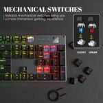 Black Emblem Mechanical Gaming Keyboard with Linear Red Switches, RGB Backlit Full Size 104 Key Programmable Wired Keyboard with Aluminum Base for Gaming/Typing/PC/Mac - Image 3