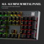 Black Emblem Mechanical Gaming Keyboard with Linear Red Switches, RGB Backlit Full Size 104 Key Programmable Wired Keyboard with Aluminum Base for Gaming/Typing/PC/Mac - Image 4
