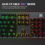 Black Emblem Mechanical Gaming Keyboard with Linear Red Switches, RGB Backlit Full Size 104 Key Programmable Wired Keyboard with Aluminum Base for Gaming/Typing/PC/Mac - Image 5