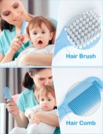 OTTOLIVES Baby Healthcare and Grooming Kit, 15 in 1 Baby Shower Gifts with Nail File, Hair Brush Comb, Toothbrush, Nasal Aspirator, Baby Essentials Kit for Newborn Infant Girls Boys (Blue) - Image 4