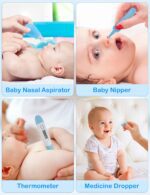 OTTOLIVES Baby Healthcare and Grooming Kit, 15 in 1 Baby Shower Gifts with Nail File, Hair Brush Comb, Toothbrush, Nasal Aspirator, Baby Essentials Kit for Newborn Infant Girls Boys (Blue) - Image 5