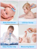 OTTOLIVES Baby Healthcare and Grooming Kit, 15 in 1 Baby Shower Gifts with Nail File, Hair Brush Comb, Toothbrush, Nasal Aspirator, Baby Essentials Kit for Newborn Infant Girls Boys (Blue) - Image 6