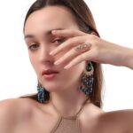 Chunky Gold Rings Silver Thumb Ring Boho Filigree Flower Ring Fashion Full Finger Wide Band Womens Rings for Cocktail Party Jewelry Gifts Statement Rings for Women - Image 7