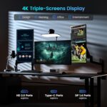 Trycoo Mini PC, Ryzen 5 5600H (6C/12T, up to 4.2Ghz),8GB DDR4/256GB NVMe SSD,Type-C/DP/HD,4K/60Hz Triple-Display,Mini Desktop Computer,Dual LAN/WiFi6/BT5.2/USB3.2 Mini Computers - Image 8