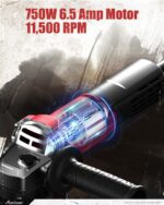 AVID POWER Angle Grinder 4-1/2 inch Electric Grinder Tools 750W 6.5 Amp Metal Grinder, 11500 RPM, with Grinding and Cutting Wheels, Auxiliary Handle, Wrench for Cutting and Grinding - Image 3
