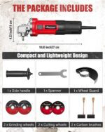 AVID POWER Angle Grinder 4-1/2 inch Electric Grinder Tools 750W 6.5 Amp Metal Grinder, 11500 RPM, with Grinding and Cutting Wheels, Auxiliary Handle, Wrench for Cutting and Grinding - Image 10