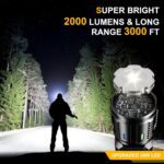 Rechargeable Flashlights High Lumens 2000 Long Range, Super Bright LED Flash Light Long Lasting USB C LCD Display, Double Light Source & Buttons with Red Light, for Camping Hiking Emergency - Image 3