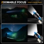 Rechargeable Flashlights High Lumens 2000 Long Range, Super Bright LED Flash Light Long Lasting USB C LCD Display, Double Light Source & Buttons with Red Light, for Camping Hiking Emergency - Image 5