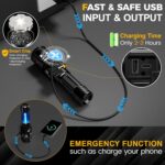 Rechargeable Flashlights High Lumens 2000 Long Range, Super Bright LED Flash Light Long Lasting USB C LCD Display, Double Light Source & Buttons with Red Light, for Camping Hiking Emergency - Image 6