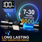 Rechargeable Flashlights High Lumens 2000 Long Range, Super Bright LED Flash Light Long Lasting USB C LCD Display, Double Light Source & Buttons with Red Light, for Camping Hiking Emergency - Image 7