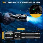 Rechargeable Flashlights High Lumens 2000 Long Range, Super Bright LED Flash Light Long Lasting USB C LCD Display, Double Light Source & Buttons with Red Light, for Camping Hiking Emergency - Image 8