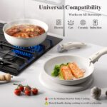 22-Piece Pots and Pans Set Non Stick with Removable Handles, Ceramic Cookware Set, Large-Capacity & Non Toxic, Induction & RV Compatible, Dishwasher Safe, PFAS/PTFE/PFOA Free, White - Image 5