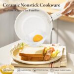 22-Piece Pots and Pans Set Non Stick with Removable Handles, Ceramic Cookware Set, Large-Capacity & Non Toxic, Induction & RV Compatible, Dishwasher Safe, PFAS/PTFE/PFOA Free, White - Image 6