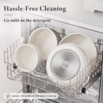 22-Piece Pots and Pans Set Non Stick with Removable Handles, Ceramic Cookware Set, Large-Capacity & Non Toxic, Induction & RV Compatible, Dishwasher Safe, PFAS/PTFE/PFOA Free, White - Image 8