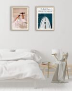EcoHest Trendy Newspaper Dolce Far Niente Framed Wall Art, 12x16 in OAK Wood La Dolce Vita Canvas Art, Magazine Italian Summer Headline Print Decor, Beige Logs Set of 1 for Bedroom Living Room - Image 5