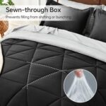 BEDELITE Queen Comforter Set 7 Pieces Bed in A Bag - Soft Microfiber Reversible Black Bed Set with Comforters, Sheets, Pillowcases & Shams, Cozy Luxury Bedding Sets for All Season - Image 4