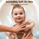 Muslin Baby Washcloths 6 Pack, 100% Cotton Wash Cloths for Babies, Large 12''X12'' Burp Cloths Absorbent and Soft for Newborn Infants Kids Boys Girls - Gradient Brown - Image 3