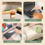 Small Broom and Dustpan Set, Portable Hand Whisk Broom Brush, Mini Hanging Trash Can, Soft Bristle Household Brooms with Dust Pan Combo Set for Cleaning Home, Desktops - 2 Pack (Gray+Green) - Image 6