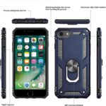 LeYi iPhone SE 2022/2020 Case With [2Pack] Tempered Glass Screen Protector, Military-Grade Protective Phone Case With Magnetic Metal Kickstand for SE 3rd/2nd Gen, Blue - Image 3