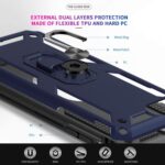 LeYi iPhone SE 2022/2020 Case With [2Pack] Tempered Glass Screen Protector, Military-Grade Protective Phone Case With Magnetic Metal Kickstand for SE 3rd/2nd Gen, Blue - Image 4