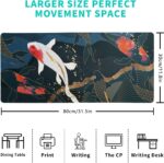 Fish Art Mouse Pad Abstract Desk Mat 31.5x11.8 Inch Japanese Non-Slip Rubber Base Large Gaming Mousepad With Stitched Edges for Home and Office - Image 6