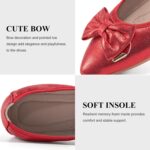 FUDYNMALC Womens Ballet Flats Shoes: Foldable Dressy Wedding Ballerina Shoes Sparkly Bowknot Pointed Toe Slip on Walking Loafers - Image 4