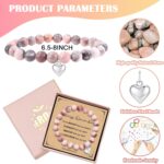 Zerobe Heart-shaped Pendant Natural Stone Bracelet for Women - Faith&Birthday Gifts for Teens Girl, Best Friends, Godmothers, and Secret Sisters - Image 6