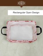 HUNRUNG Rectangle Storage Basket Cute Canvas Organizer Bin for Pet/Children Toys, Books, Clothes Perfect for Rooms/Playroom(REC-Pink Love Heart) - Image 8