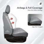 Huidasource Tacoma Front&Back Seat Covers, Gray Leather Car Seat Cushion Cover Accessories Fit for 2016-2023 Double & Crew Cab Toyota Tacoma SR SR5 Limited TRD Sport/Pro/Off Road(Full Set/Gray) - Image 5