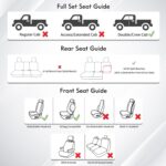 Huidasource Tacoma Front&Back Seat Covers, Gray Leather Car Seat Cushion Cover Accessories Fit for 2016-2023 Double & Crew Cab Toyota Tacoma SR SR5 Limited TRD Sport/Pro/Off Road(Full Set/Gray) - Image 9