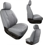 Huidasource Tacoma Front&Back Seat Covers, Gray Leather Car Seat Cushion Cover Accessories Fit for 2016-2023 Double & Crew Cab Toyota Tacoma SR SR5 Limited TRD Sport/Pro/Off Road(Full Set/Gray) - Image 10