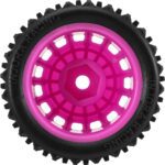 INJORA Pre-Mounted Pin Buggy Tires & Wheels for 1/28 Losi Micro-T, 4pcs(Magenta) - Image 5