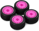 INJORA Pre-Mounted Pin Buggy Tires & Wheels for 1/28 Losi Micro-T, 4pcs(Magenta) - Image 8