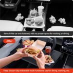 YONZEE 2-in-1 Car Steering Wheel Desk Tray & Car Seat Gap Filler Organizer – Foldable Carbon Fiber Look Table for Laptop, Eating Food, Writing – Universal Fit for Most Vehicles - Image 7
