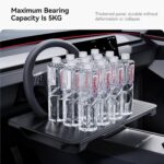 YONZEE 2-in-1 Car Steering Wheel Desk Tray & Car Seat Gap Filler Organizer – Foldable Carbon Fiber Look Table for Laptop, Eating Food, Writing – Universal Fit for Most Vehicles - Image 8