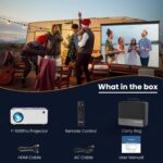 FANGOR 1080P HD Projector, WiFi Bluetooth Projectors, Max 230” Projection Screen Portable Home Theater Video Movie Proyector With Tripod, Compatible with HDMI, USB, Laptop, iOS & Android Phone - Image 7