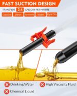 Portable Transfer Pump Battery Operated Electric Siphon Pump for Gas, Fuel, Diesel, Water Transfer 2.4 GPM Flow Oil Extractor -Easy to Use Hand Fuel Pump, Multi-Use Siphon Fuel Transfer Pump - Image 3