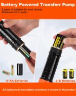 Portable Transfer Pump Battery Operated Electric Siphon Pump for Gas, Fuel, Diesel, Water Transfer 2.4 GPM Flow Oil Extractor -Easy to Use Hand Fuel Pump, Multi-Use Siphon Fuel Transfer Pump - Image 6