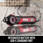 SKIL Twist 2.0 Rechargeable 4V Screwdriver with Pivoting Head, Torque Setting, USB-C Charging Cable, 28 PC Bit Set & Carrying Case- SD5619-02 - Image 8
