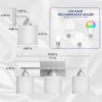 Bathroom Lighting Fixtures Over Mirror Brushed Nickel, Anti-Rust 3-Light Bathroom Vanity Lights, Modern 18Inches Wall Sconces E26 Base, Milky White Glass Shades, Bulbs Not Included - Image 4