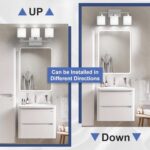 Bathroom Lighting Fixtures Over Mirror Brushed Nickel, Anti-Rust 3-Light Bathroom Vanity Lights, Modern 18Inches Wall Sconces E26 Base, Milky White Glass Shades, Bulbs Not Included - Image 6