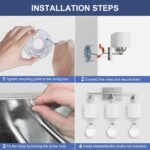 Bathroom Lighting Fixtures Over Mirror Brushed Nickel, Anti-Rust 3-Light Bathroom Vanity Lights, Modern 18Inches Wall Sconces E26 Base, Milky White Glass Shades, Bulbs Not Included - Image 8